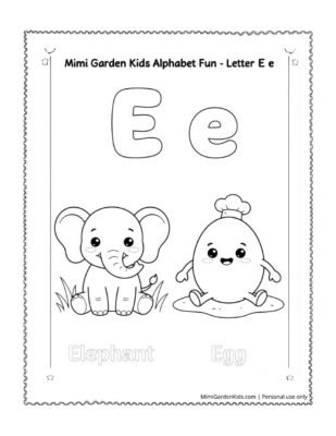 Letter E Coloring Pages thumb