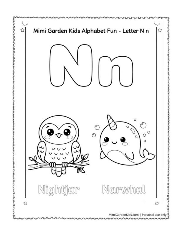 Letter N Coloring Pages
