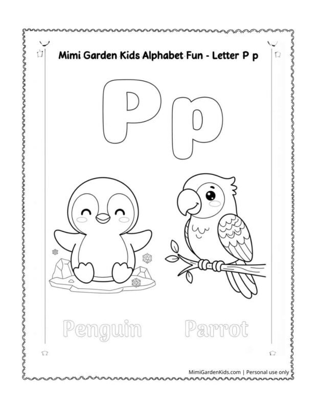 Letter P Coloring Pages