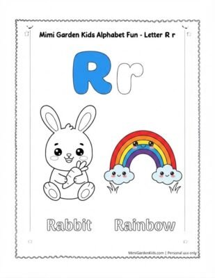 Letter R coloring pages