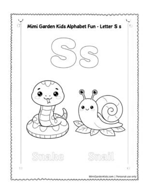 Letter S Coloring Pages