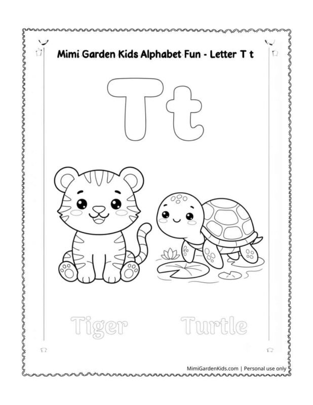Letter T Coloring Pages