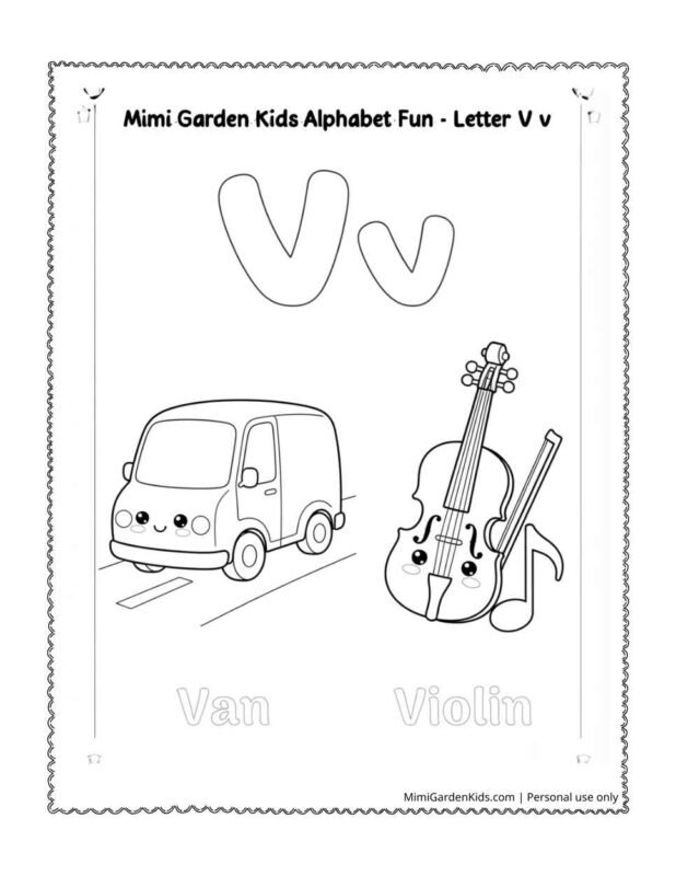 Letter V Coloring Pages