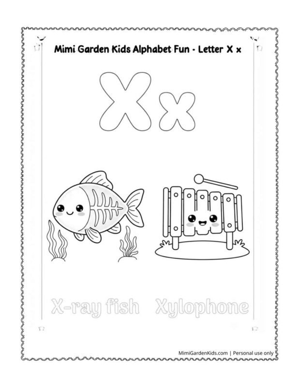 Letter X Coloring Pages