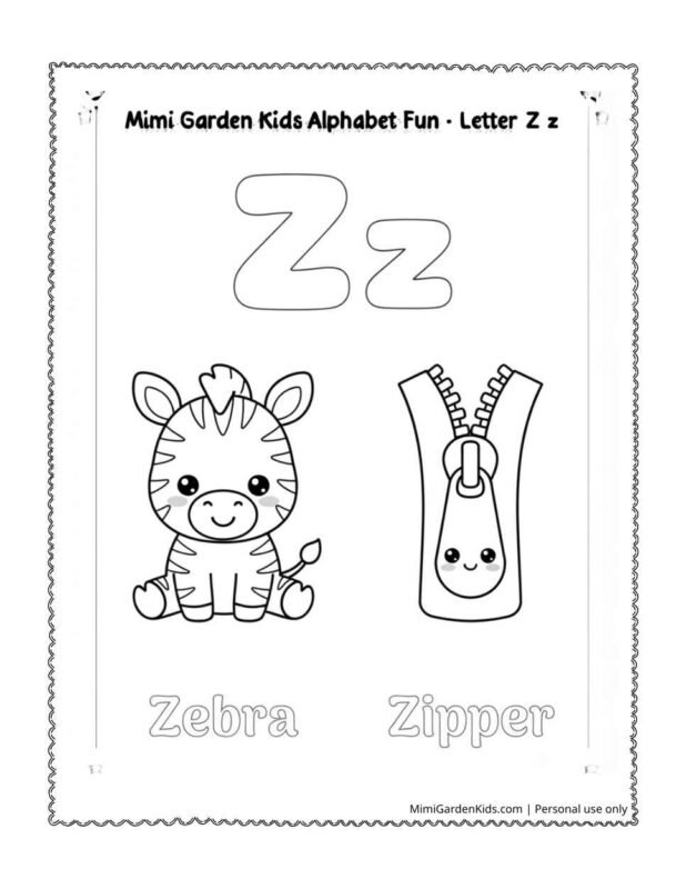 Letter Z Coloring Pages
