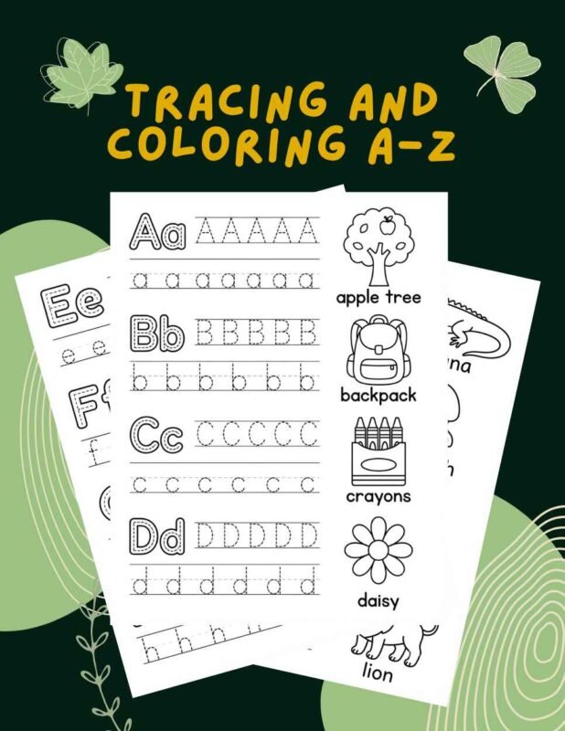 alphabet tracing and coloring pages A-Z - jpeg thum