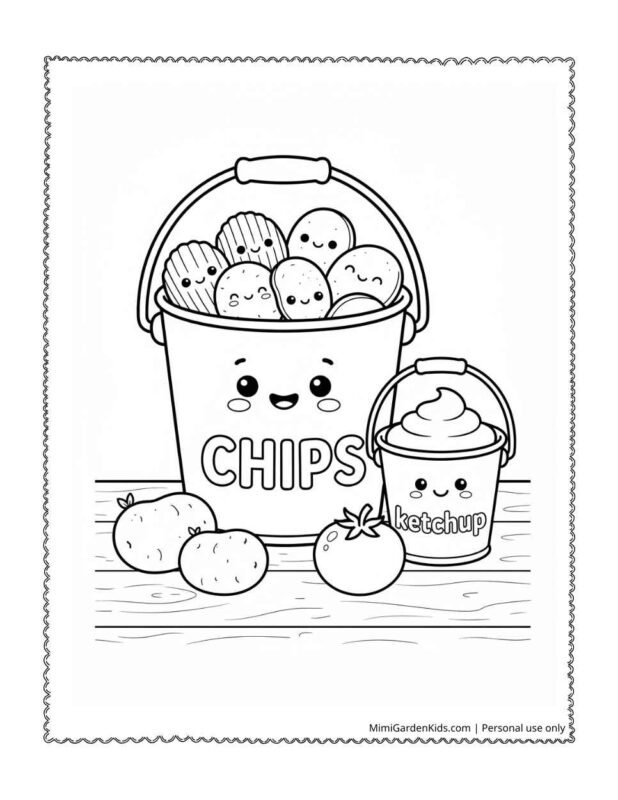 bucket coloring page