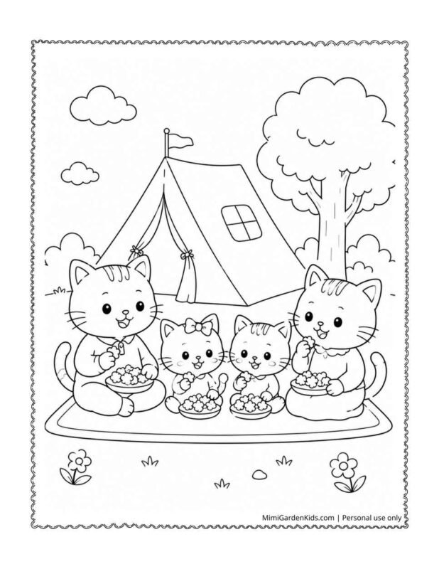camping coloring page