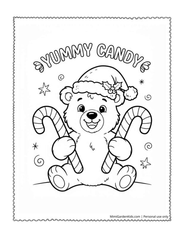 candy cane Coloring pages