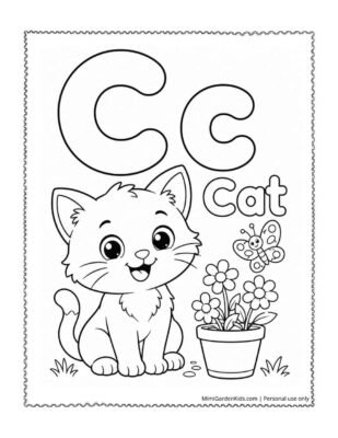 cat coloring page letter c thumb 2