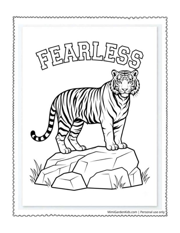 coloring pages for adults easy - Tiger