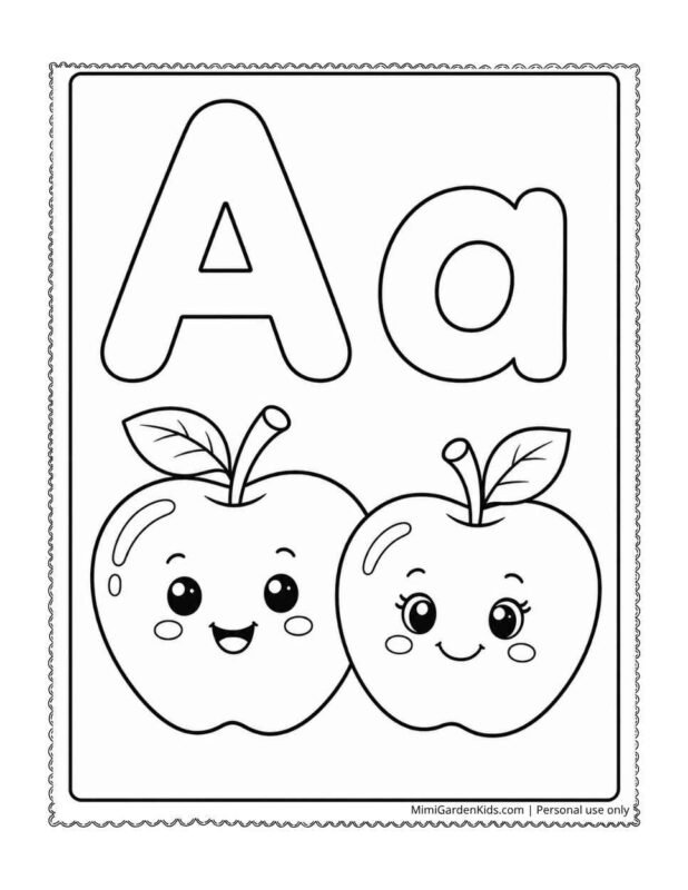 letter a apple coloring page thump