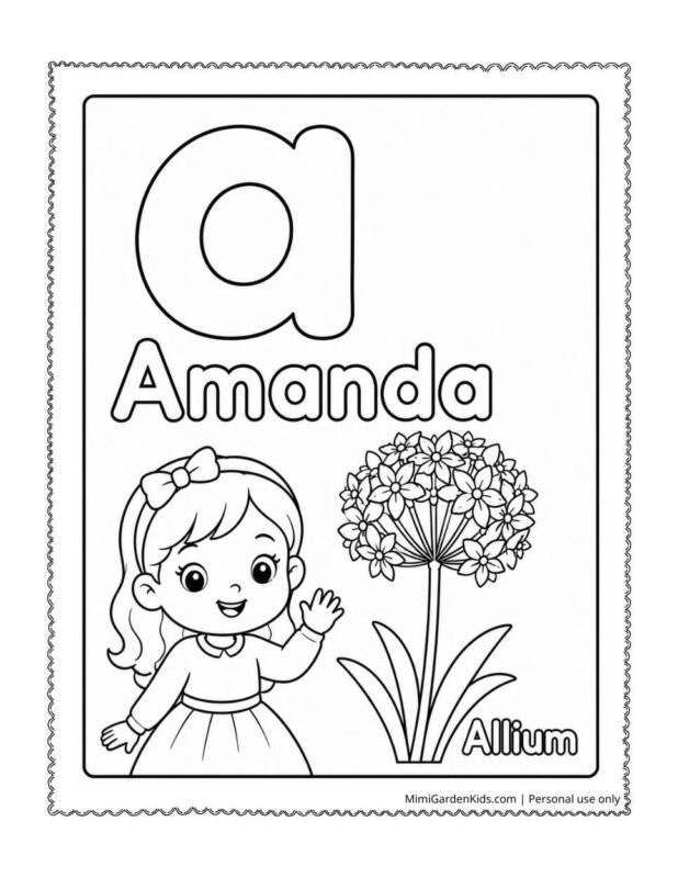 lowercase letter a coloring page th