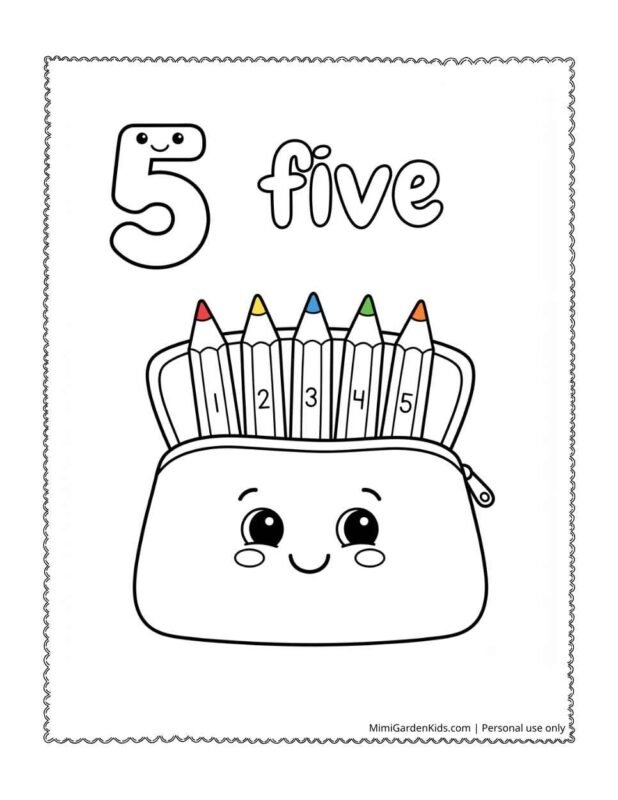 number 5 coloring page