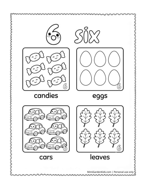 number 6 coloring page