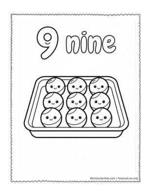 number 9 coloring page