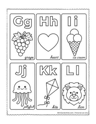 preschool alphabet coloring pages ghijkl jpeg