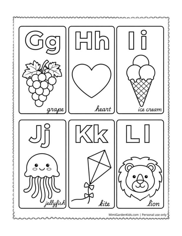 preschool alphabet coloring pages ghijkl jpeg