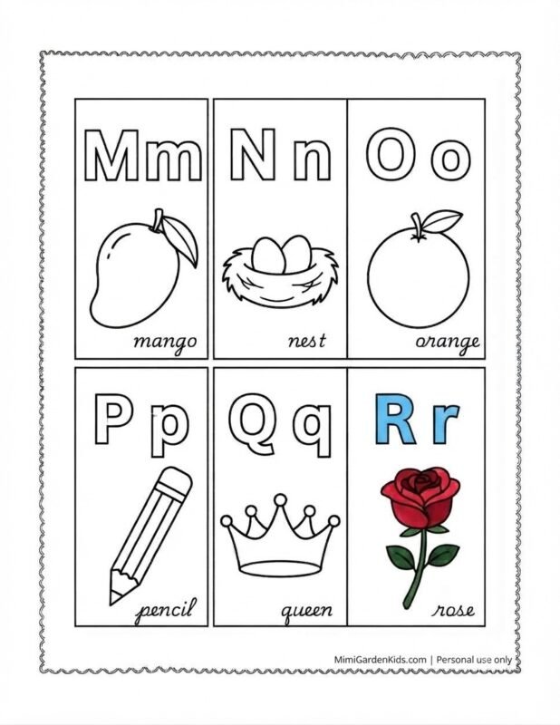 preschool alphabet coloring pages mnopqr jpeg 2