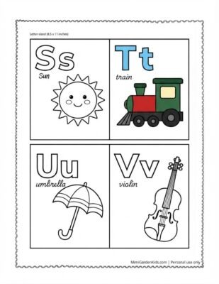 preschool alphabet coloring pages stuv jpeg 2