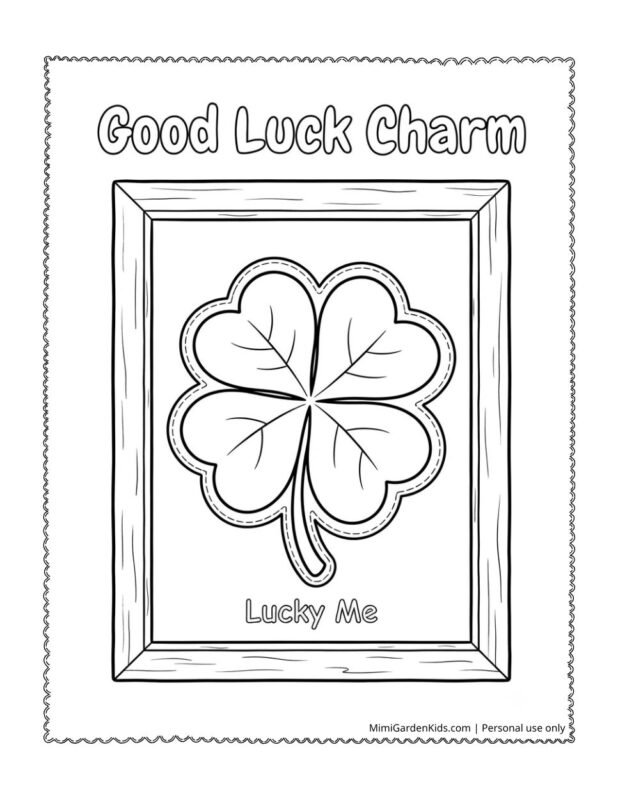 4 leaf clover coloring page