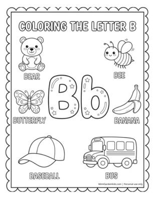 Pre-k Letter Coloring Pages Letter B