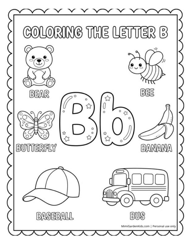 Pre-k Letter Coloring Pages Letter B