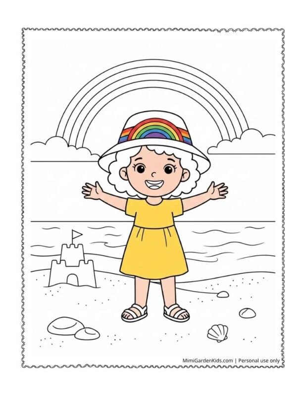 Rainbow girl coloring pages