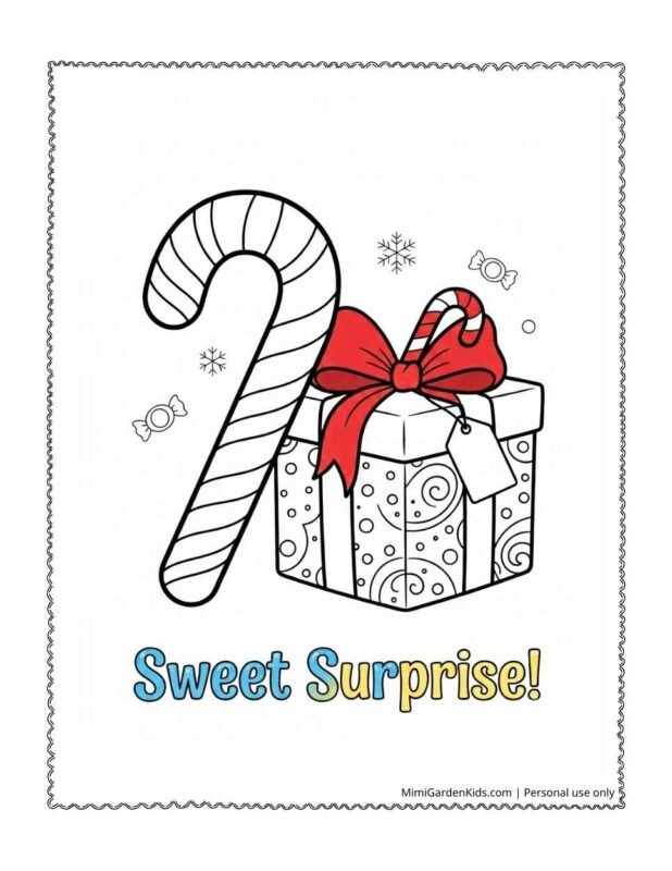 candy cane coloring page