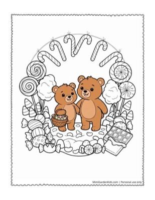 candy coloring pages printable