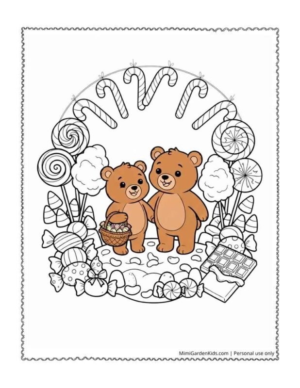 candy coloring pages printable