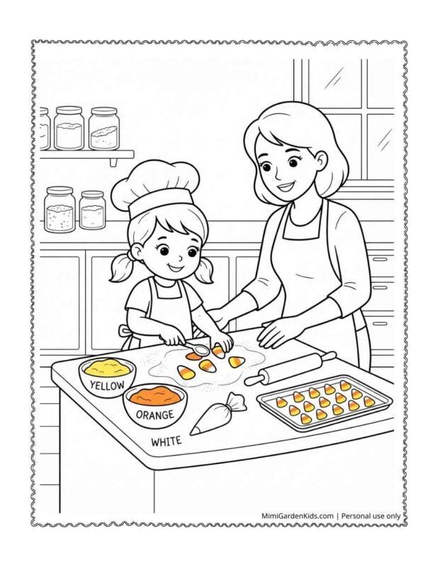 candy corn coloring page