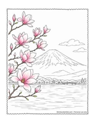 color mountain coloring pages