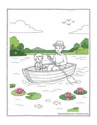 coloring page boat