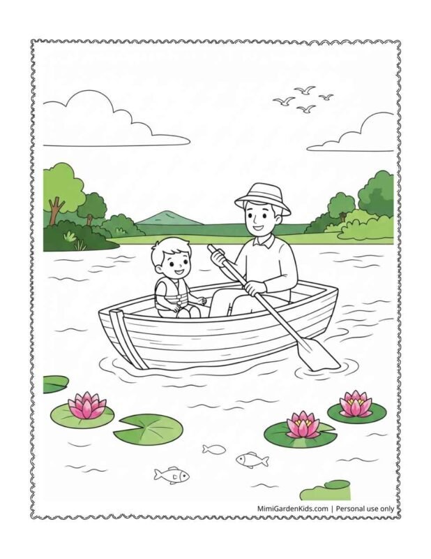 coloring page boat