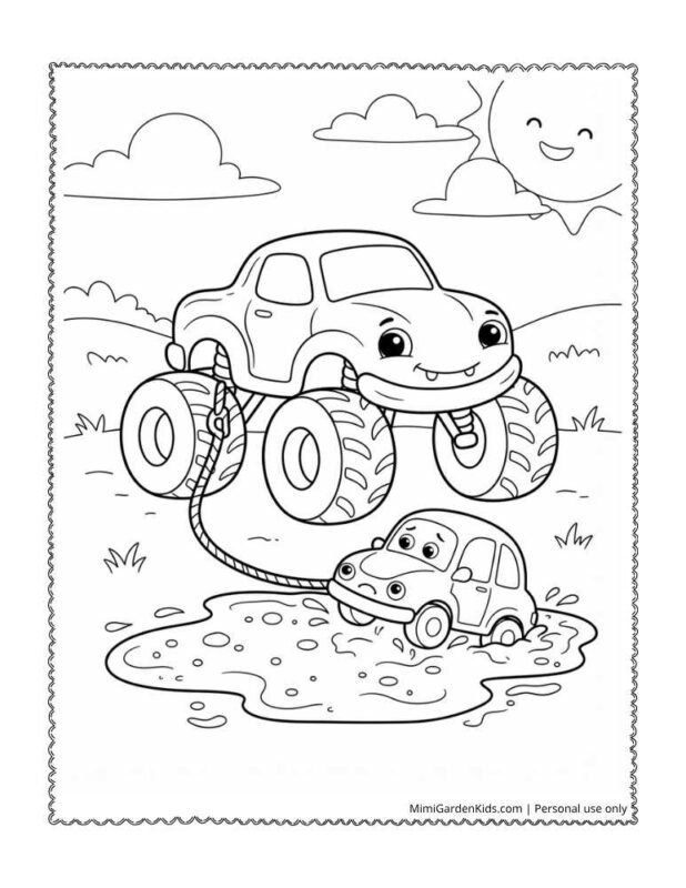 coloring page monster truck