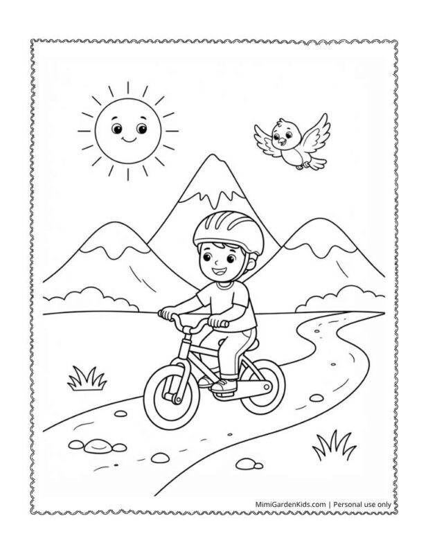 coloring page mountain