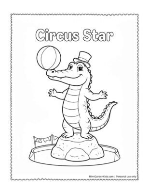 coloring page of a alligator