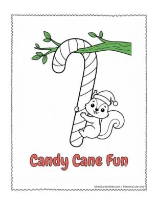 coloring page of a candy cane