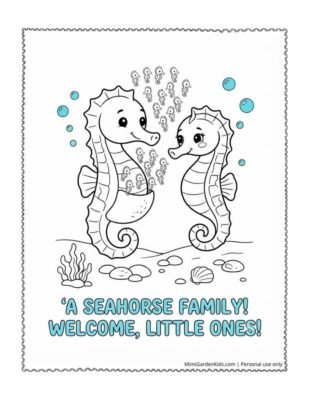 coloring page seahorse