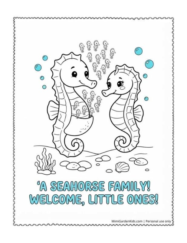 coloring page seahorse
