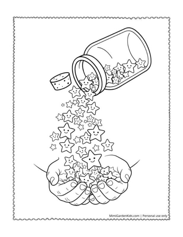 coloring page small stars