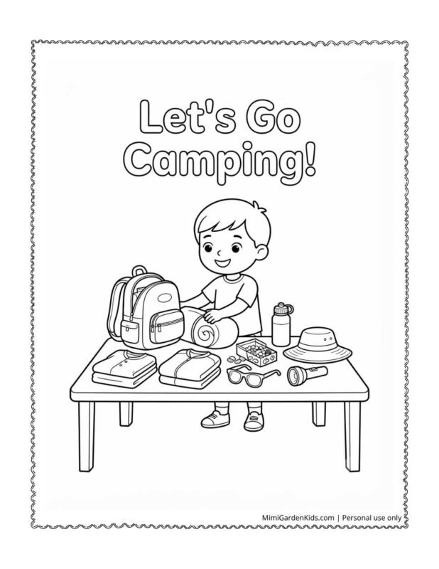 coloring pages camping