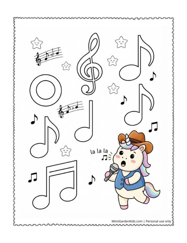 coloring pages for music notes