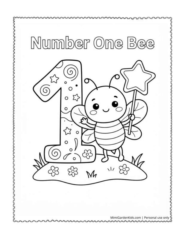 coloring pages for the number 1