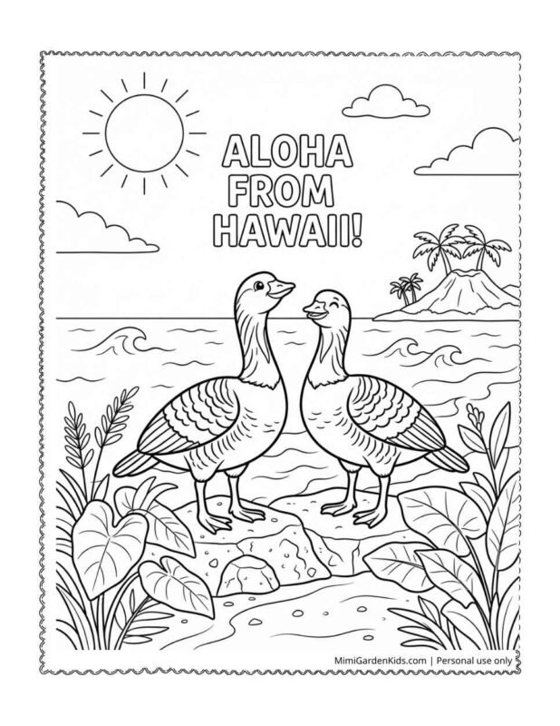 coloring pages hawaii