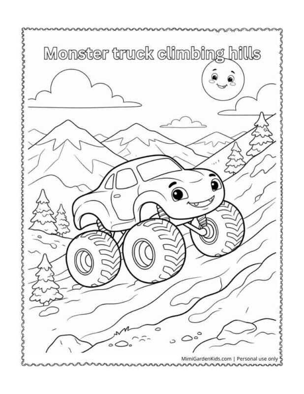 coloring pages monster trucks