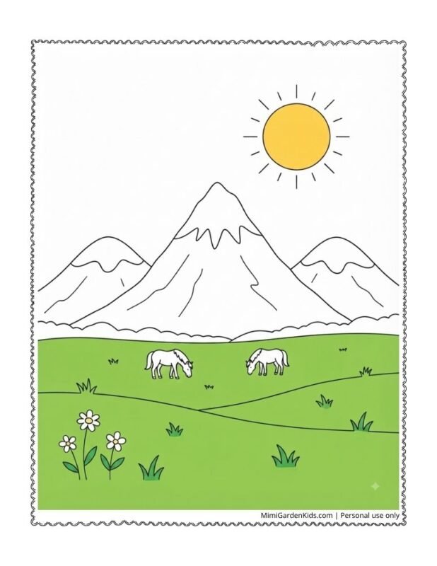 coloring pages mountain