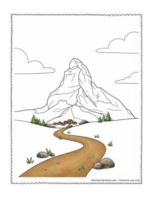 coloring pages mountains