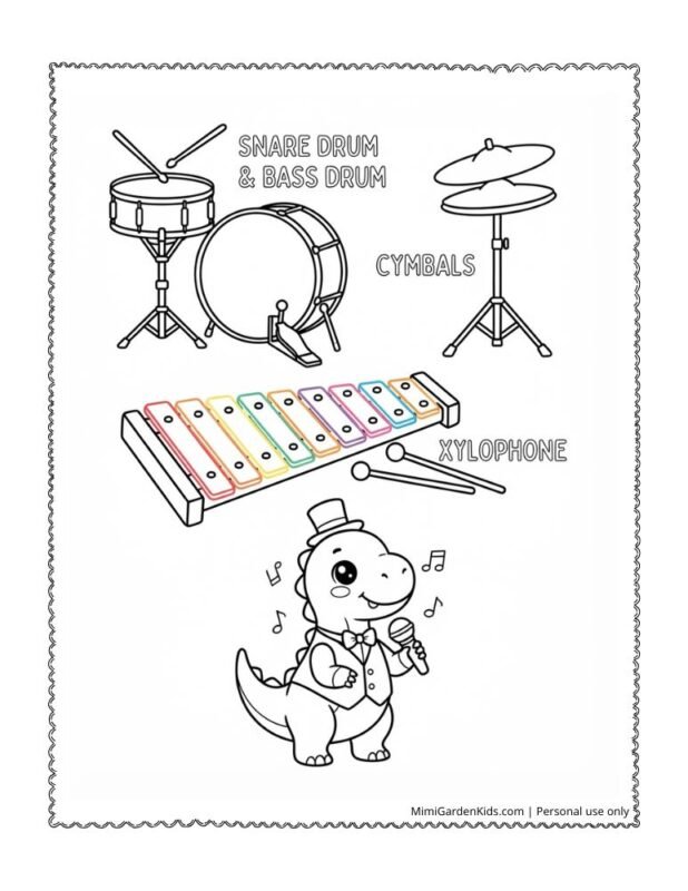coloring pages musical instruments